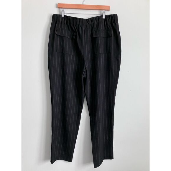 NINE WEST Black & Tan Striped Elastic Waist Pants Size XL - Picture 6 of 12